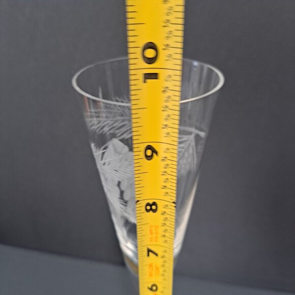 Etched Pinecone Champagne Flute 9.5" Tall Winter Holiday Stemware Elegant Glass - Picture 11 of 15
